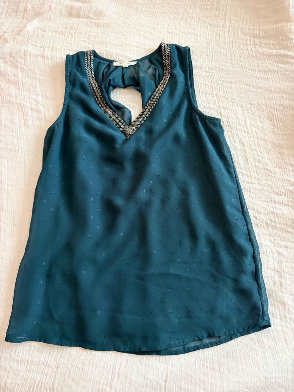 Maurices Teal Embellished V-Neck Sleeveless Camisole
